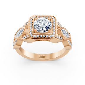 Graceful Marquise 14k Rose Gold Diamond Ring