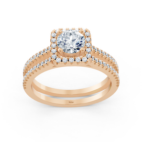 rose gold diamond halo ring