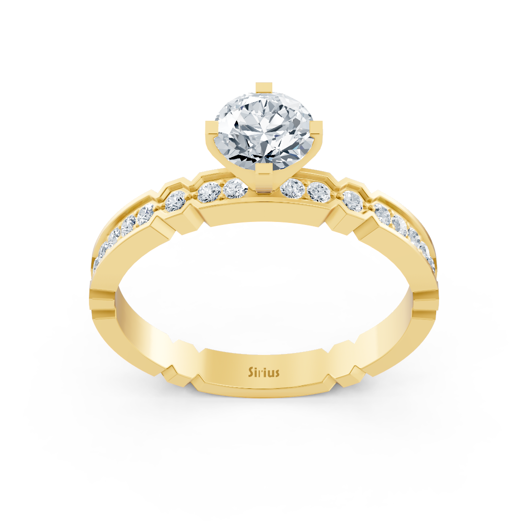 Yellow gold diamond ring - timeless design