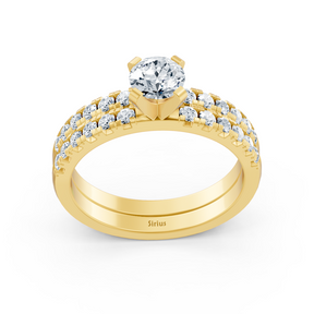 Gelbgold Diamant Vorsteckring mit Beisteckring