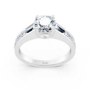 White gold diamond ring with accent diamonds - 1.62ct total weight