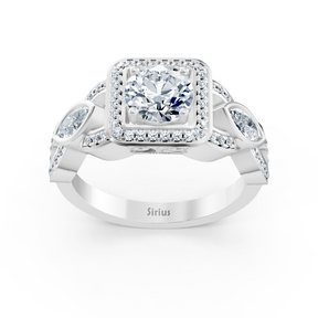 Graceful Marquise 14 Karat Weissgold Diamantring