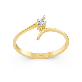 Yellow gold diamond solitaire ring simple