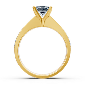 Gelbgold Diamant Prinzessschliff Vorsteckring mit Akzenten