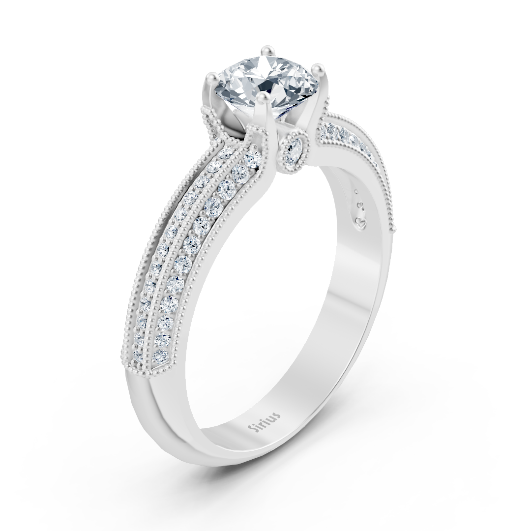 White Gold Diamond Bypass Ring - Sparkling &amp; Romantic