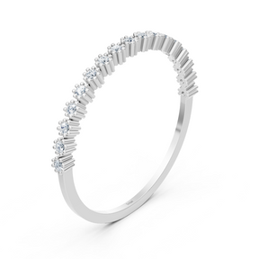 bague vague en or blanc et diamants