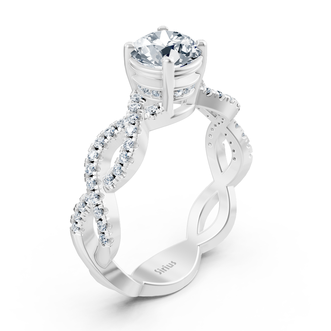 White gold diamond engagement ring "Vine Tendril"