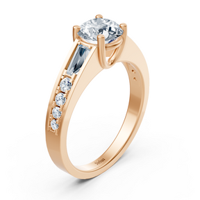Rosegold Diamant Ring mit Akzent Diamanten - 1.62ct Gesamtgewicht