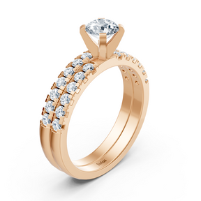 Roségold Diamant Vorsteckring mit Beisteckring