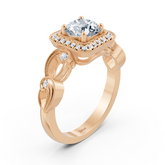 Vintage Elegance 14 Karat Roségold Weisstopas Diamantring