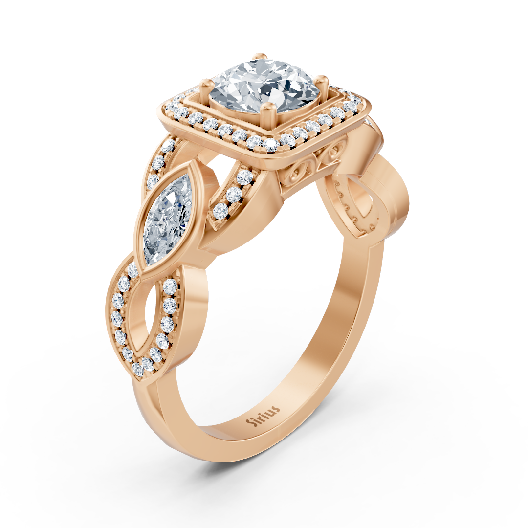Graceful Marquise 14k Rose Gold Diamond Ring