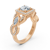 Graceful Marquise 14k Rose Gold Diamond Ring