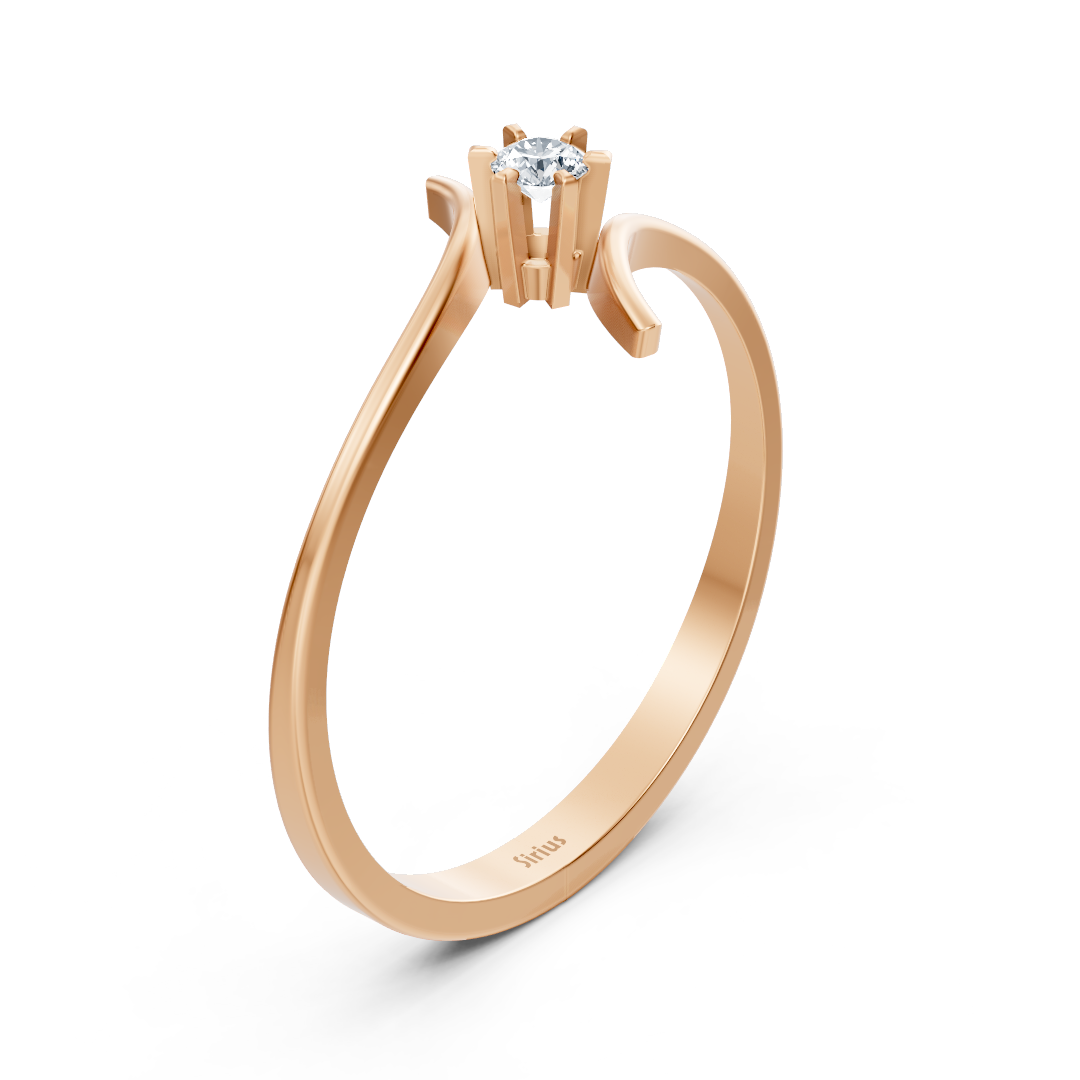 Roségold Diamant Solitärring Schlicht