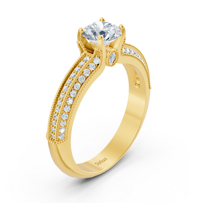 Yellow Gold Diamond Bypass Ring - Sparkling &amp; Romantic