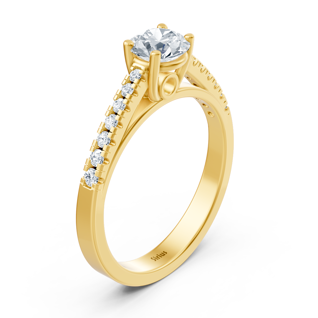 Diamantring Sirius aus 14K Gelbgold