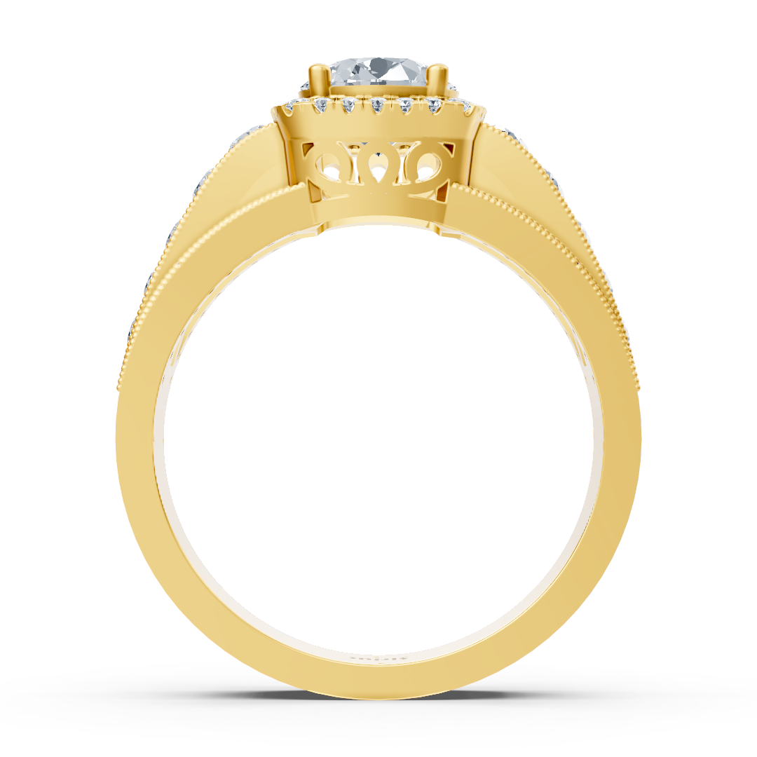 Brilliant Aura 14 carat yellow gold diamond ring