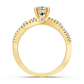 Yellow gold diamond engagement ring "Open Band"