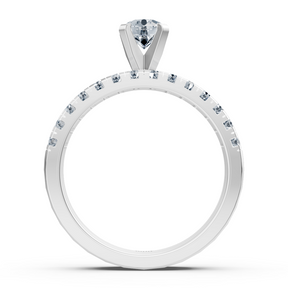 White gold diamond stacking ring with side ring