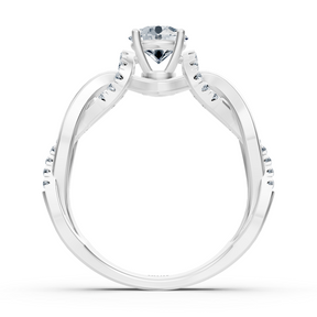 Bague de fiançailles en or blanc et diamants « Chemin entrelacé »