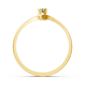 Yellow gold diamond solitaire ring simple