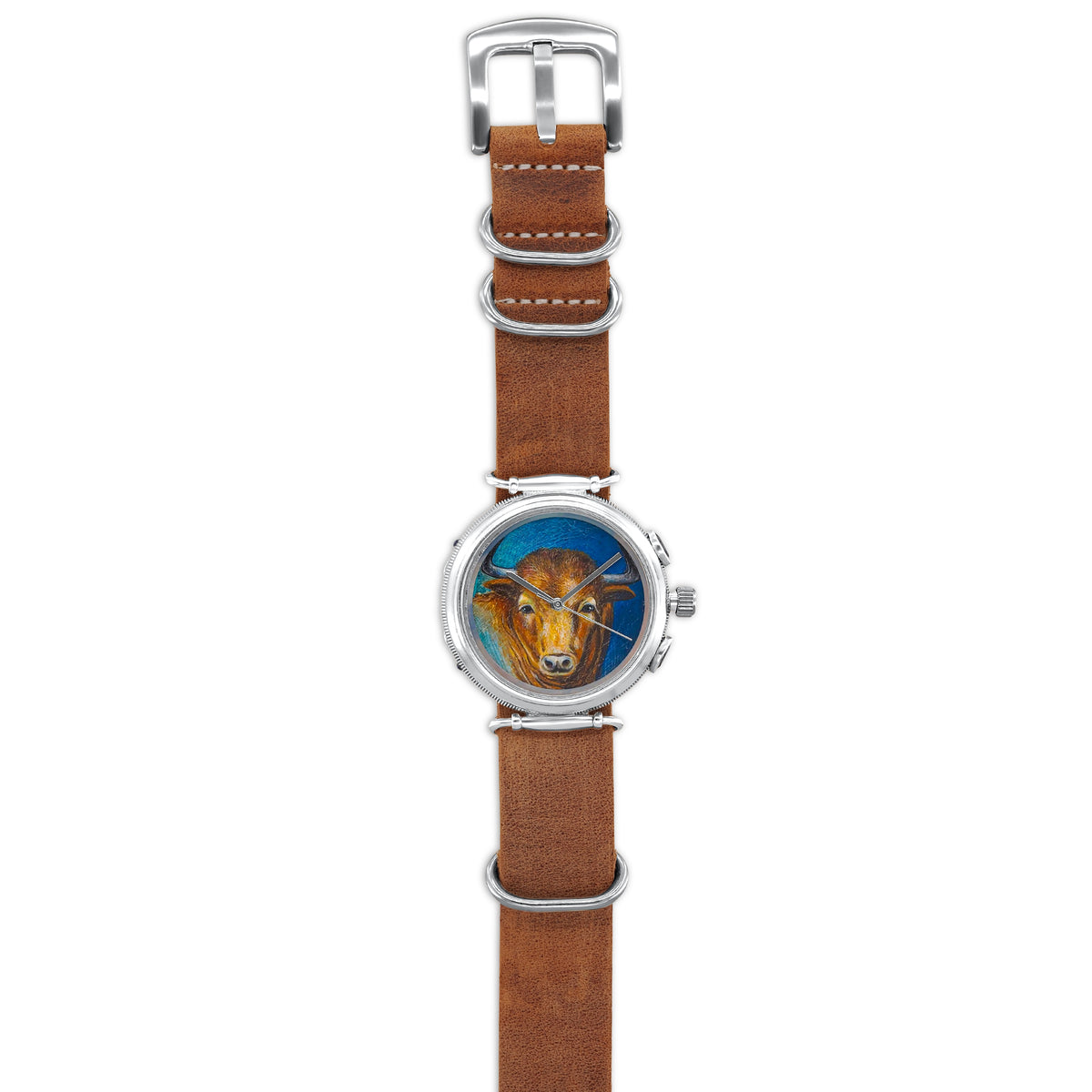 Luxury Watch with Bull Motif