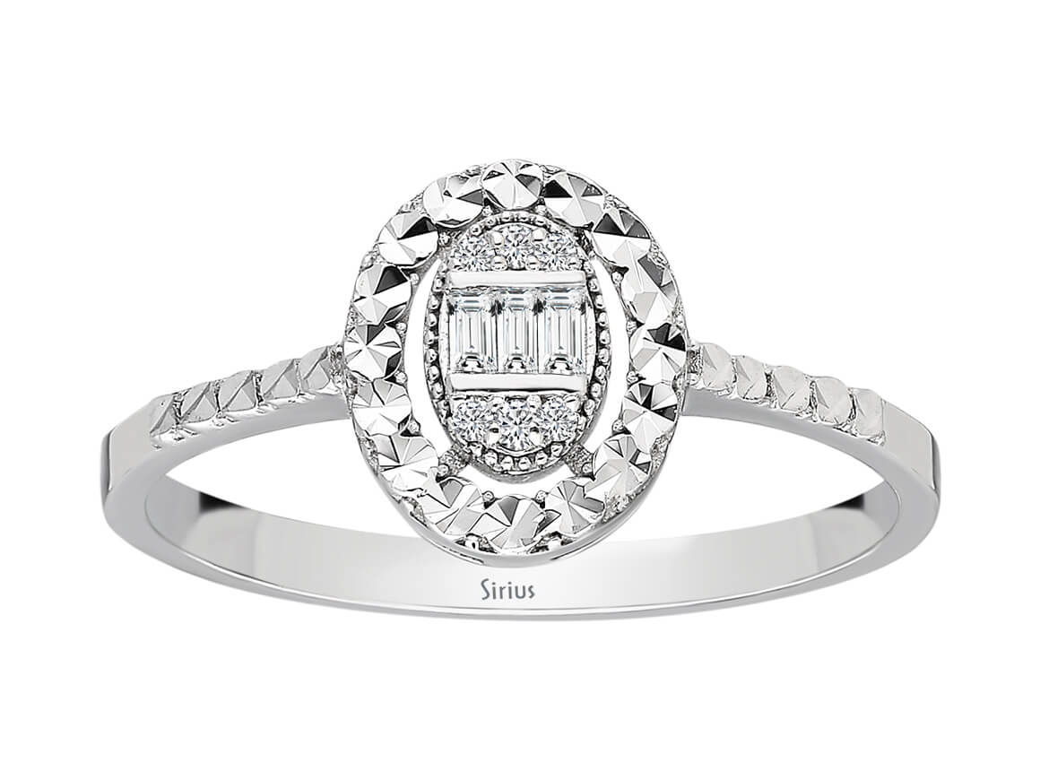 Birgie Baguette-Diamantring mit Diamantreihe