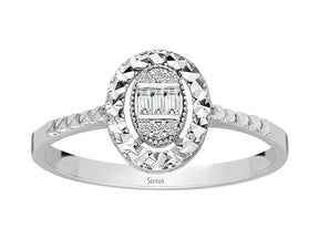 Birgie Baguette-Diamantring mit Diamantreihe