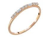 Birgie Diamant-Dora-Halbmemoire-Ring mit Baguette- und Rundschliff