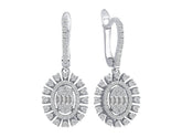 Elegante lange Diamant Ohrringe mit Baguette- und runden Diamanten im Pavé-Stil, 0.85 Karat, 14K Gold