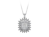 Elegante Diamant Halskette mit Baguette- und runden Diamanten im Pavé-Stil, 0.27 Karat, 14K Gold