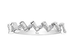 Birgie Halb-Eternity-Ring mit Baguette- und runden Diamanten