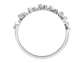 Birgie Halb-Eternity-Ring mit Baguette- und runden Diamanten