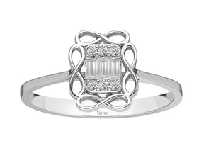 Birgie Baguetteschliff-Diamant-Blumenring