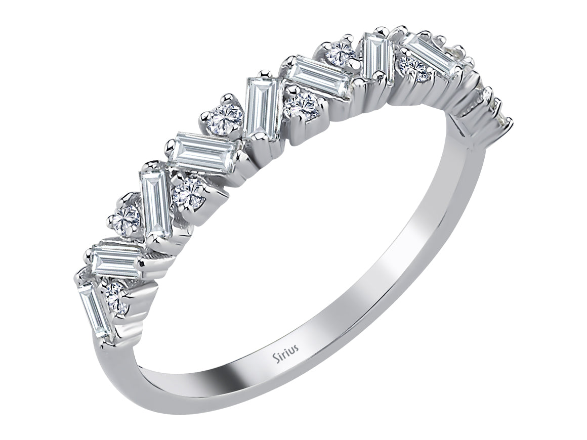 Birgie Diamant-Ring mit Baguette- und Rundschliff