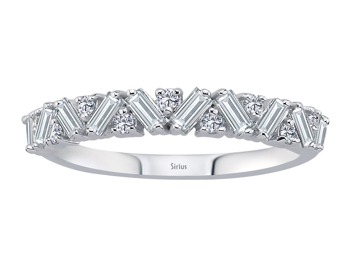 Birgie Diamant-Ring mit Baguette- und Rundschliff