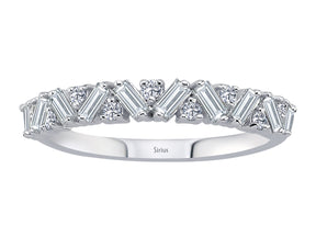 Birgie Diamant-Ring mit Baguette- und Rundschliff