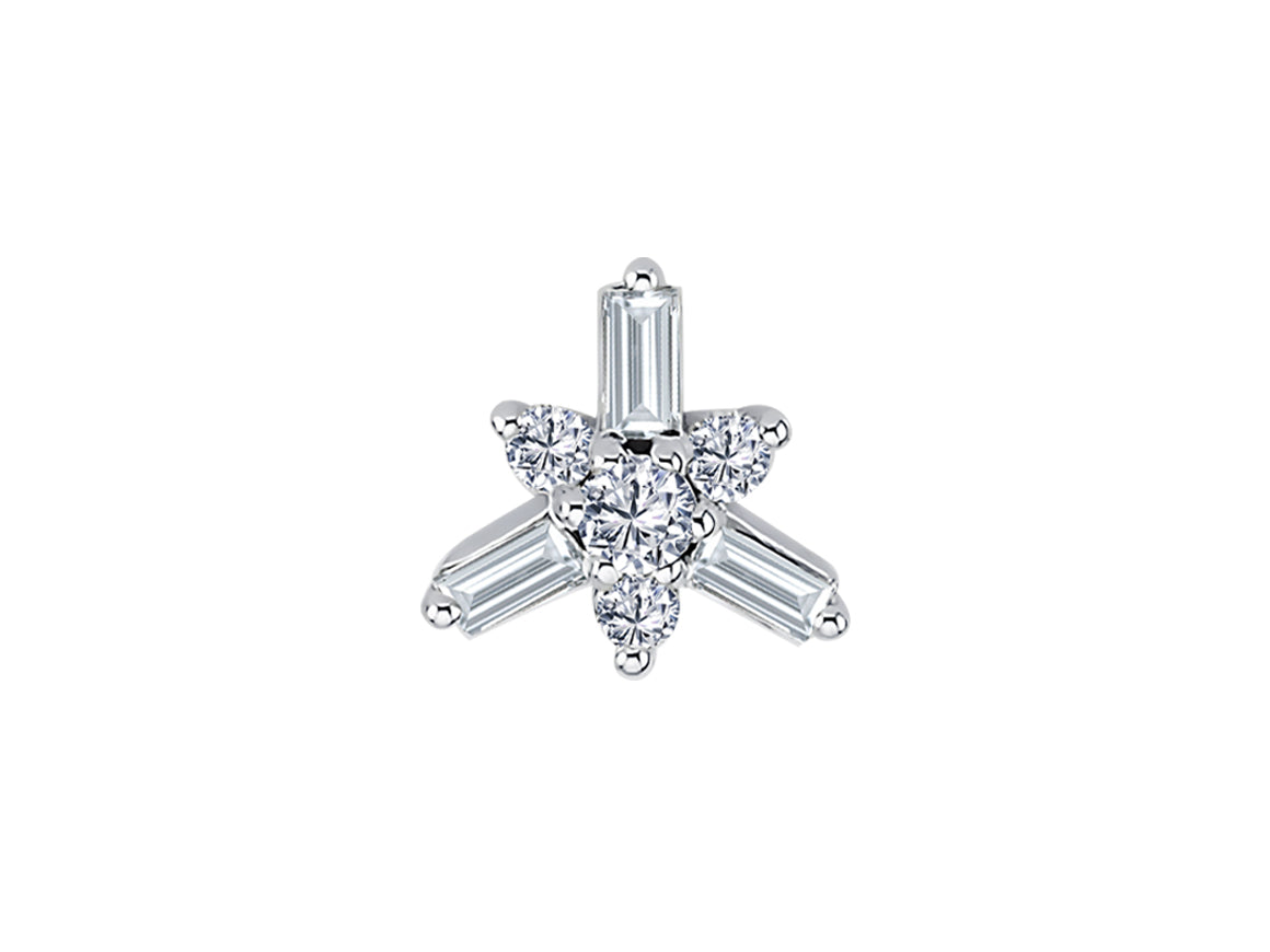 Elegante Diamant Ohrstecker mit Baguette- und runden Diamanten, 0.11 Karat, 14K Gold