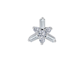 Elegante Diamant Ohrstecker mit Baguette- und runden Diamanten, 0.11 Karat, 14K Gold