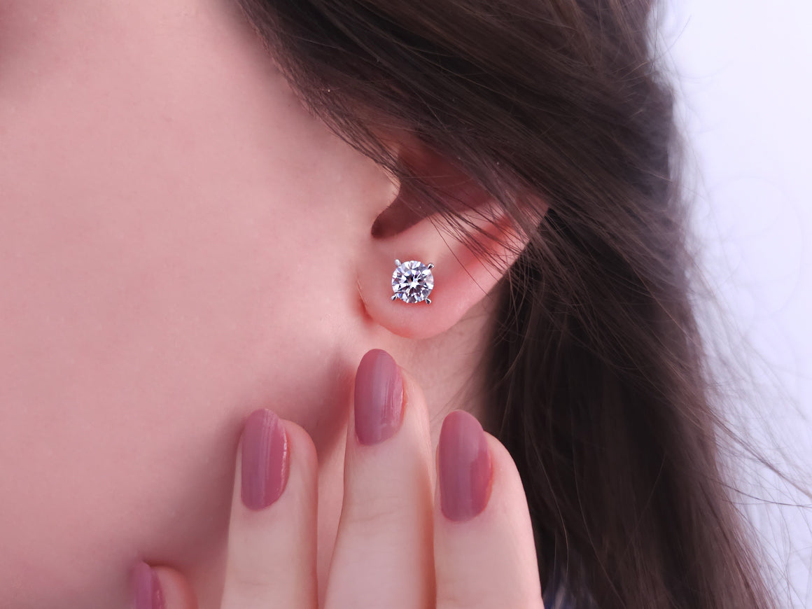 Birgie 14K Weißgold Ohrstecker mit 4,40 Karat Weißtopas