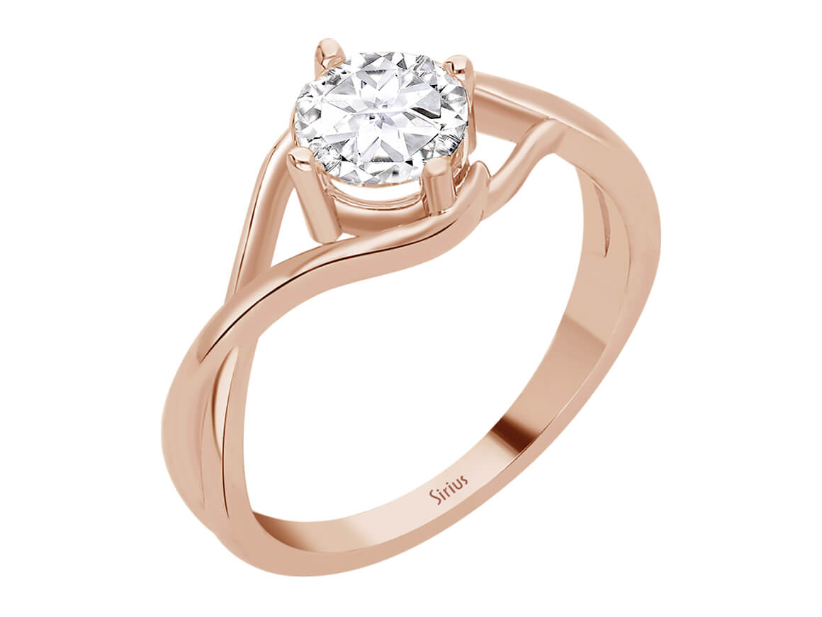 Birgie 1.48 Karat Weißtopas Solitär Ring aus 8K Roségold