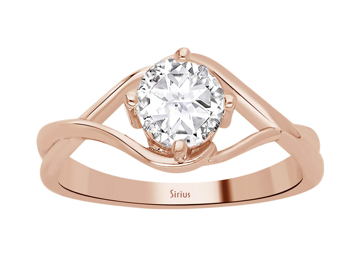 Birgie 1.48 Karat Weißtopas Solitär Ring aus 8K Roségold