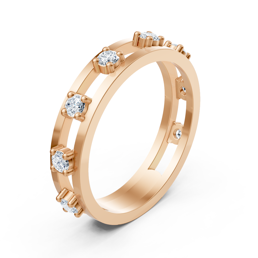 Anneau d'éternité en diamant en or rose 18K