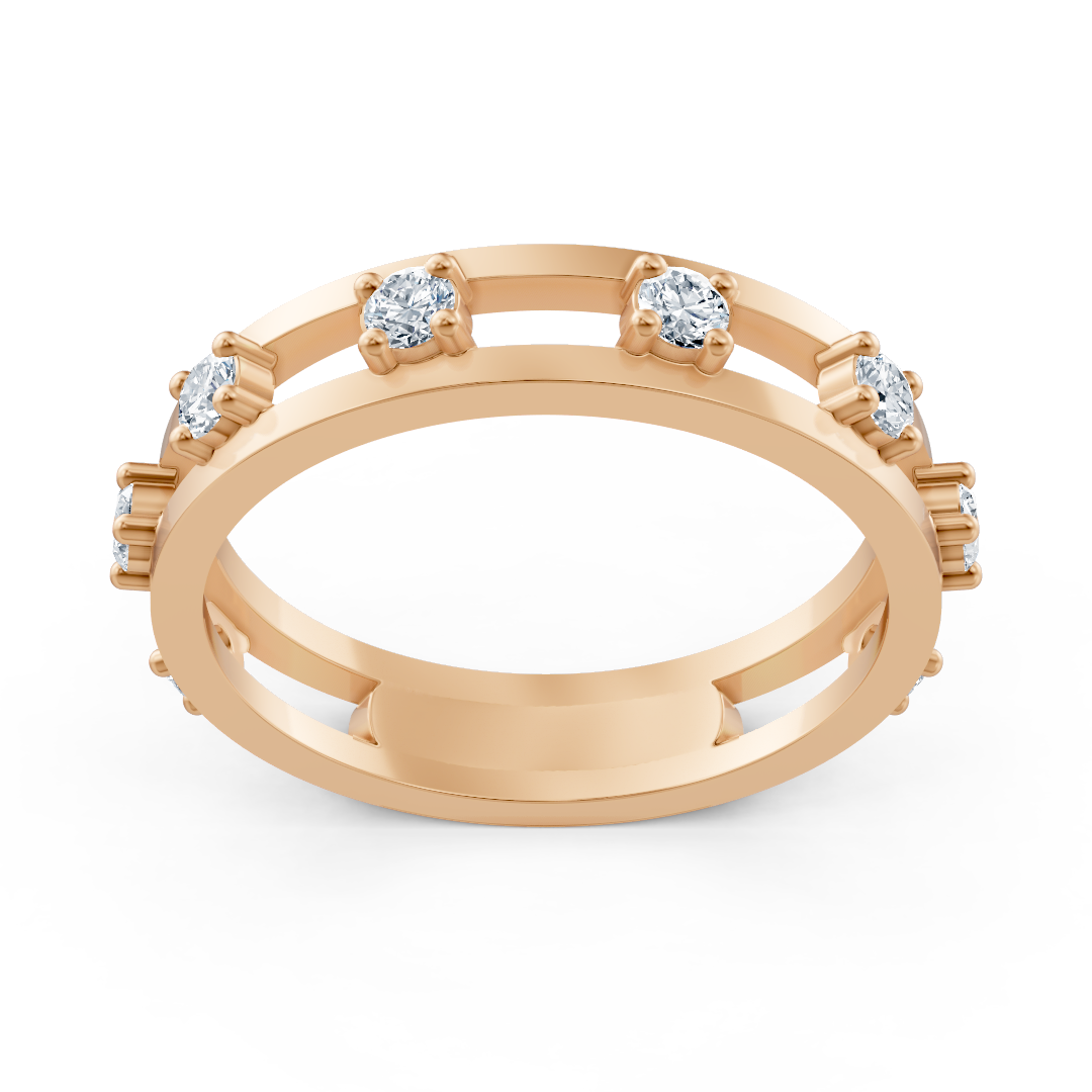 Anneau d'éternité en diamant en or rose 18K