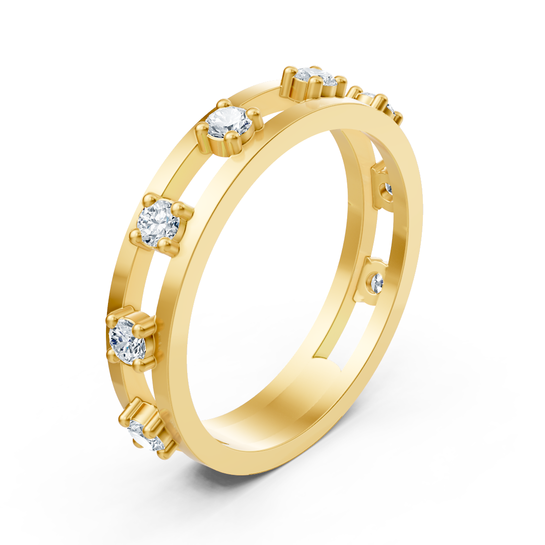 Anneau d'éternité de diamant en or jaune 18K