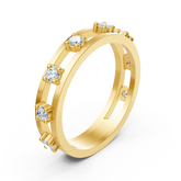 Anneau d'éternité de diamant en or jaune 18K