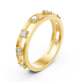 Anneau d'éternité de diamant en or jaune 18K