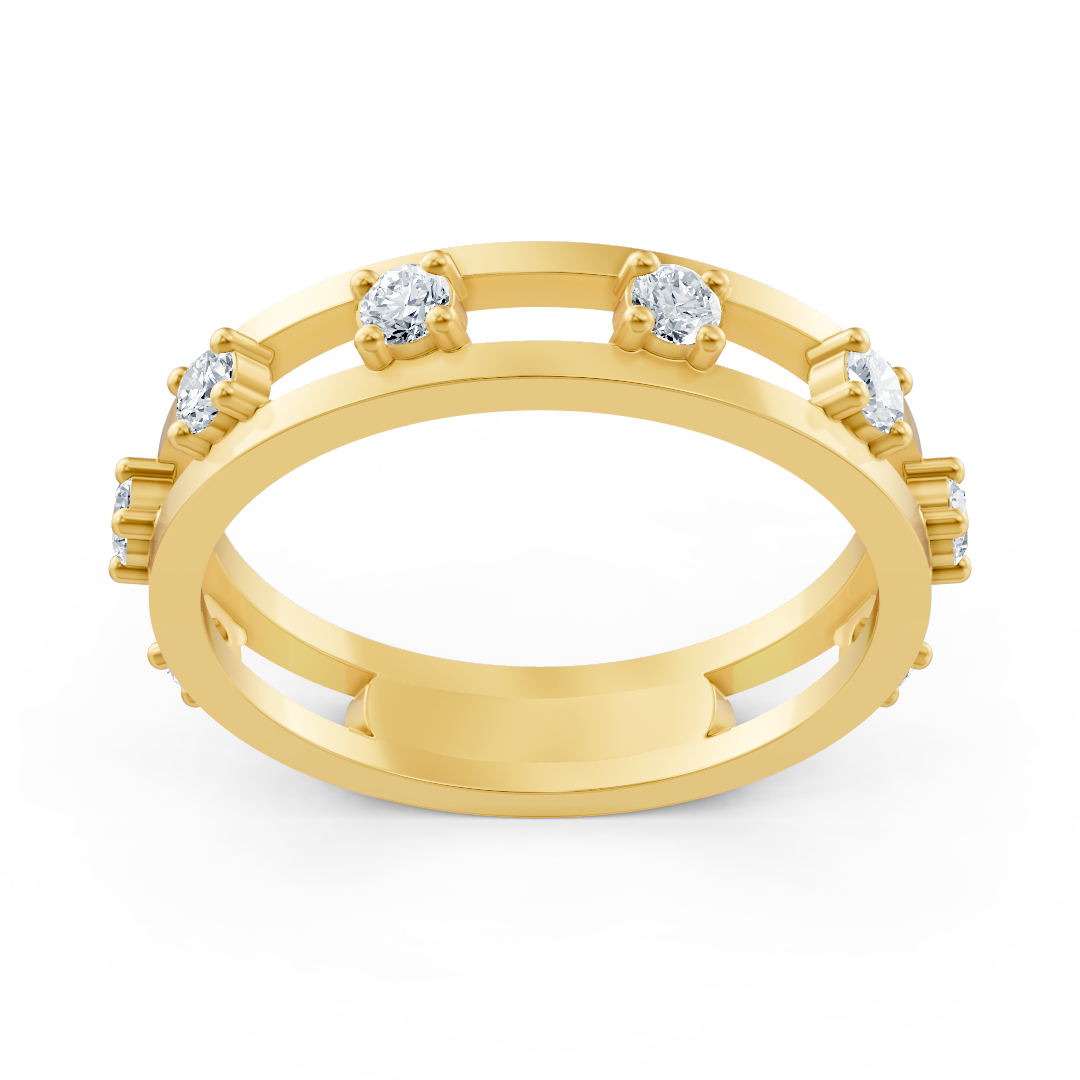 Anneau d'éternité de diamant en or jaune 18K