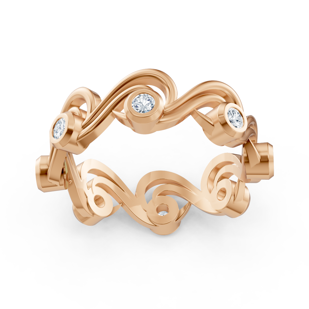 Bague diamant Birgie en or rose 14 carats – taille ronde avec sertissage clos