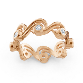 Bague diamant Birgie en or rose 14 carats – taille ronde avec sertissage clos