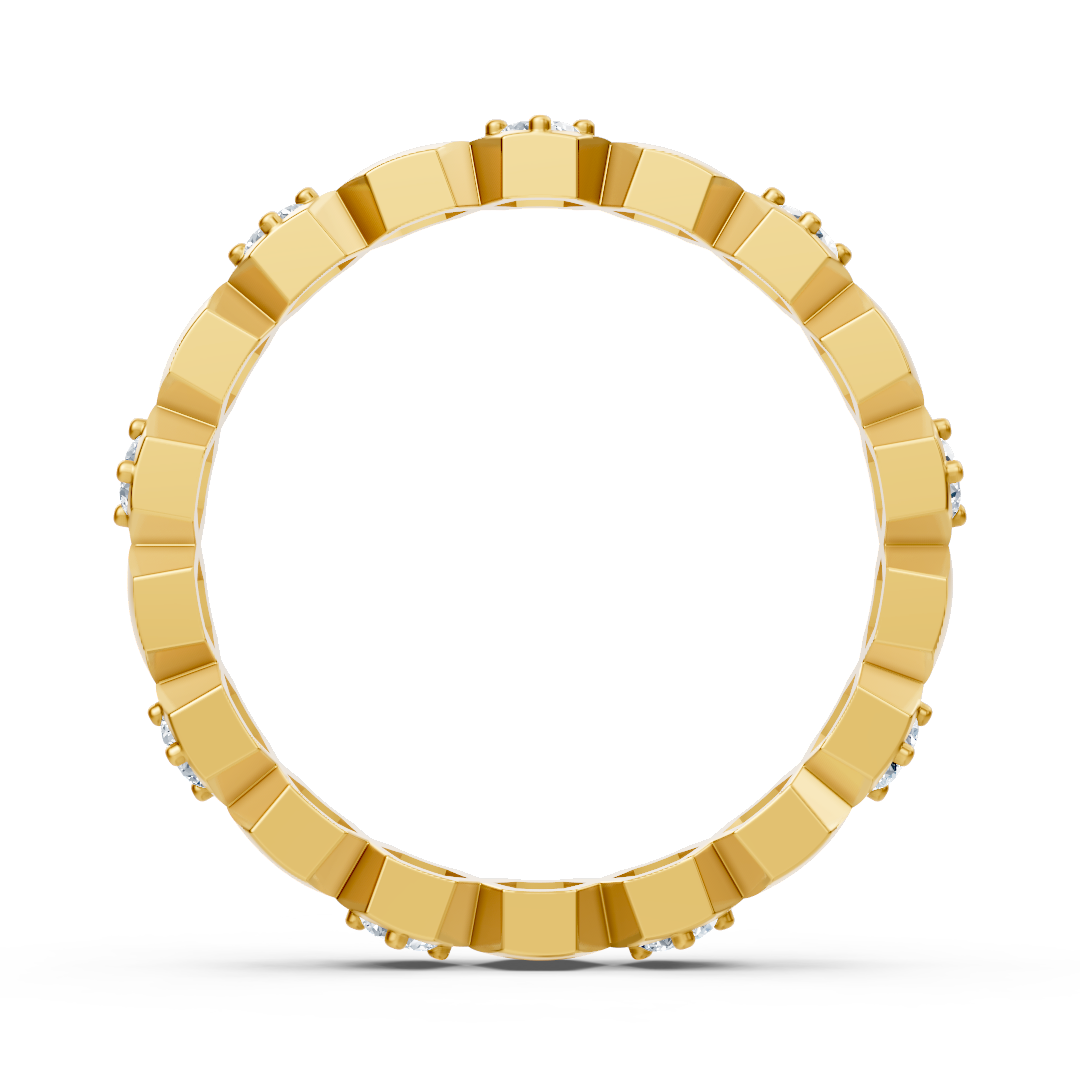 Birgie Diamant Anneau jaune or 14k-hexagon Design